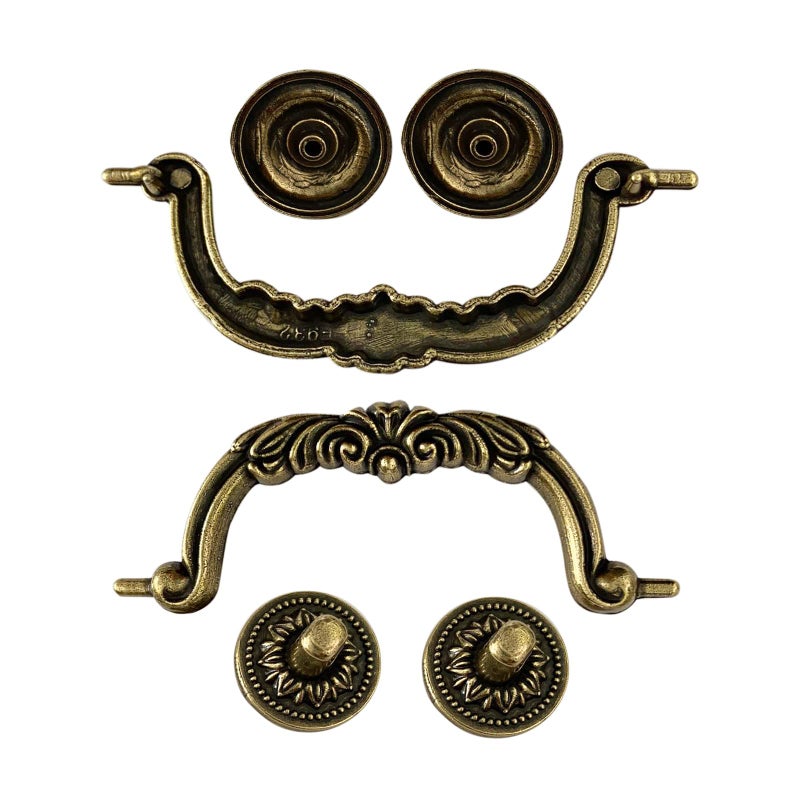 Mgoodoo 5PCS 3.78" Hole Center Vintage Antique Bronze Door Handle Furniture Knobs Pull for Kitchen Cabinets Cupboard Closet - Image 2